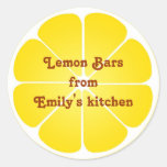 Yellow lemon party favour label seal jar top round round sticker