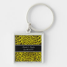 Yellow leopard wedding favors keychain