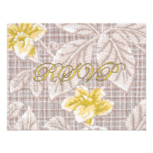 Yellow Lillies Antique Wallpaper RSVP Invite