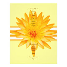 Yellow lillies menus - wedding & summer customize announcement