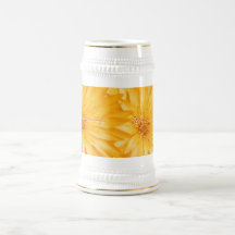 Yellow lilly steins & coffee mugs - customizable