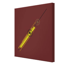 Yellow Lines Concentric Circles Wrapped Canvas Canvas Prints