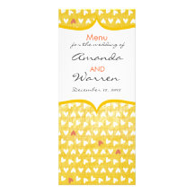 yellow little hearts menu custom announcement