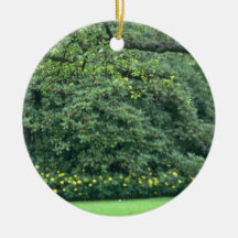 yellow Manicured Greenery flowers Christmas Tree Ornaments