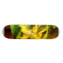 Yellow Miltassia Orchids Skateboard Deck