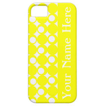 Yellow Mod Ball Design with name iPhone 5 Case