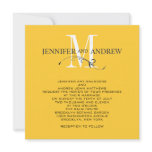Yellow Monogram and Names Wedding Invitation