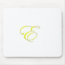 Yellow Monogram E Mouse Pad