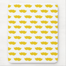 Yellow Moustaches Mousepads