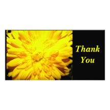Yellow Mum Thank You Personalized Photo Card