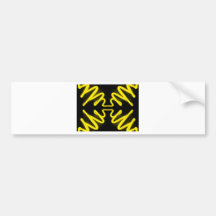 Yellow Neon 8 on a Black Field _ Urban ART Bumper Stickers