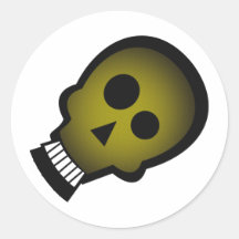 YELLOW NUTTY SKULL STICKERS