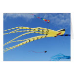 Yellow Octopus Kite Greeting Card