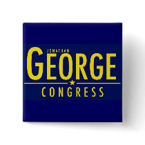Yellow on Blue George for Congress Square Button