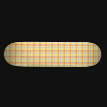 Yellow Orange Blue Grey Plaid skateboards