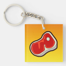 Yellow Orange Butcher's Steak Acrylic Key Chains