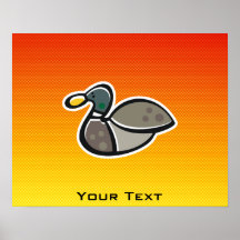 Yellow Orange Duck Poster