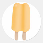 Yellow/Orange Ice Pop Round Sticker