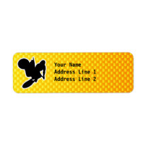 Yellow Orange Motocross Whip Return Address Label
