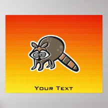 Yellow Orange Raccoon Print