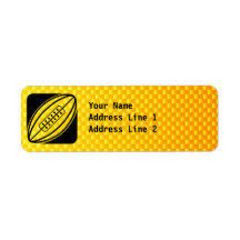 Yellow Orange Rugby Labels