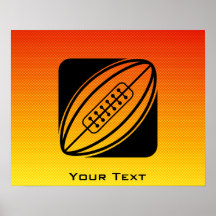 Yellow Orange Rugby Posters