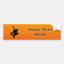 Yellow Orange Skateboarding Bumper Stickers