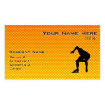 Yellow Orange Speed Skater Business Card