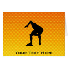 Yellow Orange Speed Skater Card