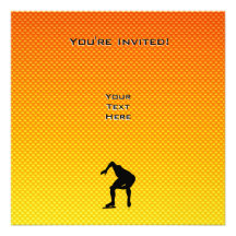 Yellow Orange Speed Skater Personalized Invite