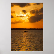 Yellow Orange Sunset Poster
