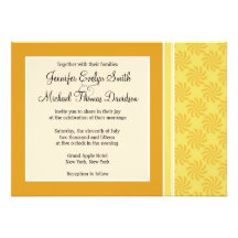 Yellow Orange Swirl Personalized Announcements