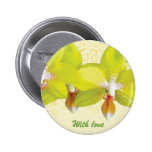 Yellow Orchids Button Pin