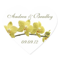 Yellow Orchids Wedding Envelope Seal Sticker