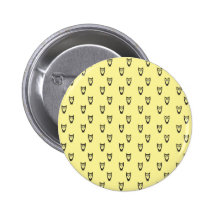 Yellow owl pattern pinback button
