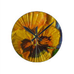 Yellow Pansy Wall Clock