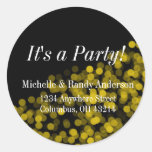 Yellow Party Lights Return Address Labels Stickers