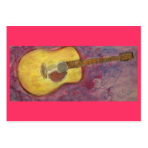 yellow patina acoustic guitar business card template