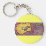 yellow patina acoustic guitar key chains