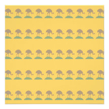 Yellow Pattern with Birds. Personalized Invites