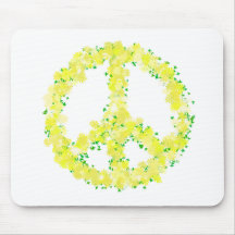 Yellow Peace Flowers Mouse Pads
