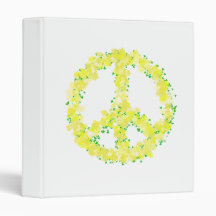 Yellow Peace Flowers Vinyl Binders