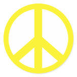 Yellow Peace Sign Stickers