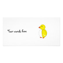 Yellow penguin custom photo card