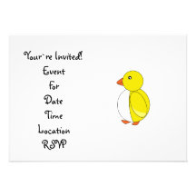 Yellow penguin invites