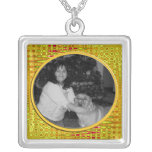 yellow photo frame necklaces