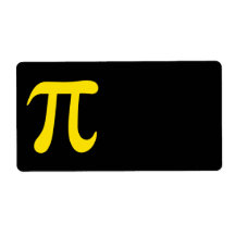 Yellow pi symbol on black background custom shipping label