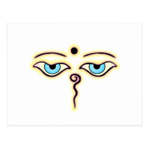 Yellow Pink  Buddha Eyes.png Post Card