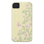Yellow pink floral pattern stylish iphone 4 case