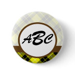 Yellow Plaid Custom Monogrammed buttons
